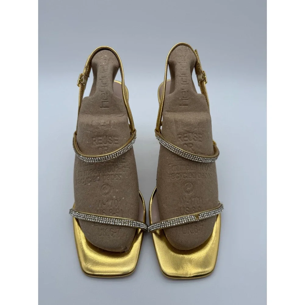 Dream‎ Pairs Heels Womens Size 10 Gold Rhinestone Strappy Dress Sandals